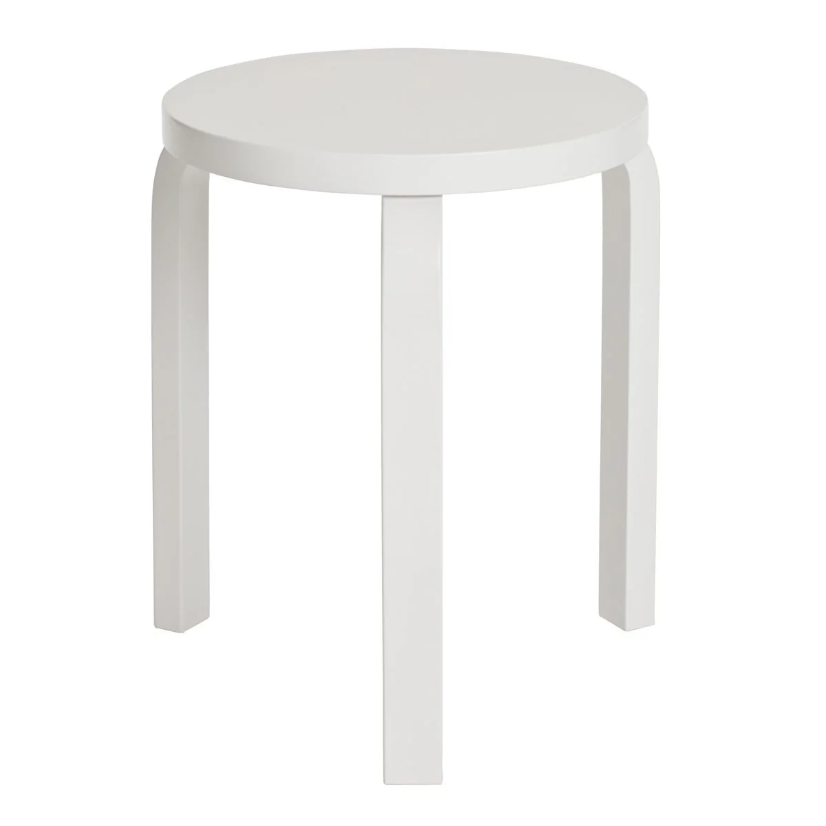 Artek Alvar Aalto Stool 60 - Three Legged - White Lacquered