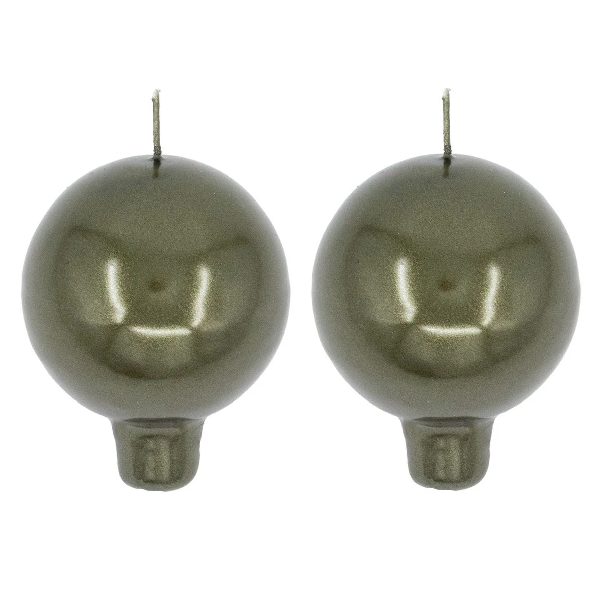 Festivo Metallic Luster Moss Candles - Set of 2