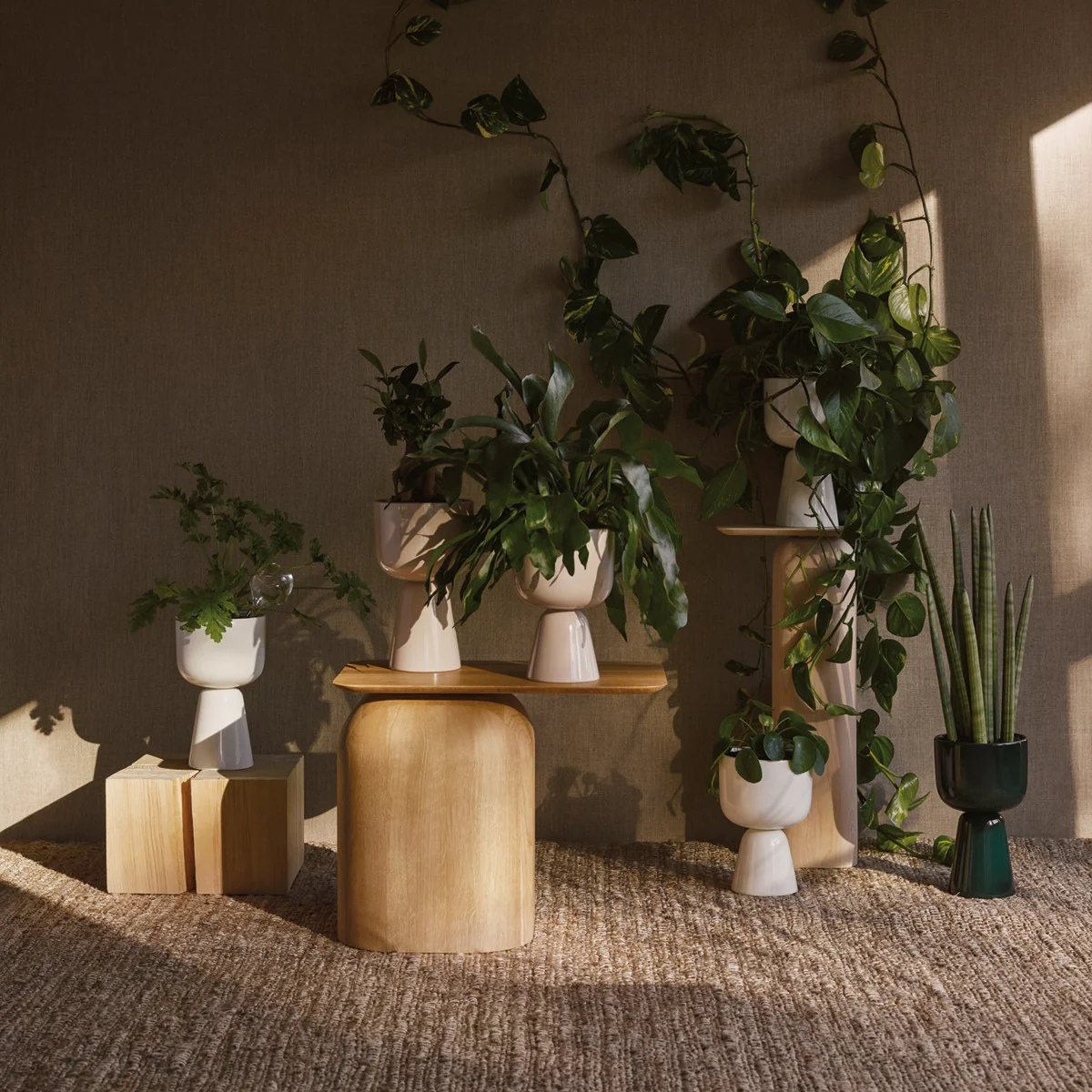 iittala Nappula Beige Tall Plant Pot - Image 3