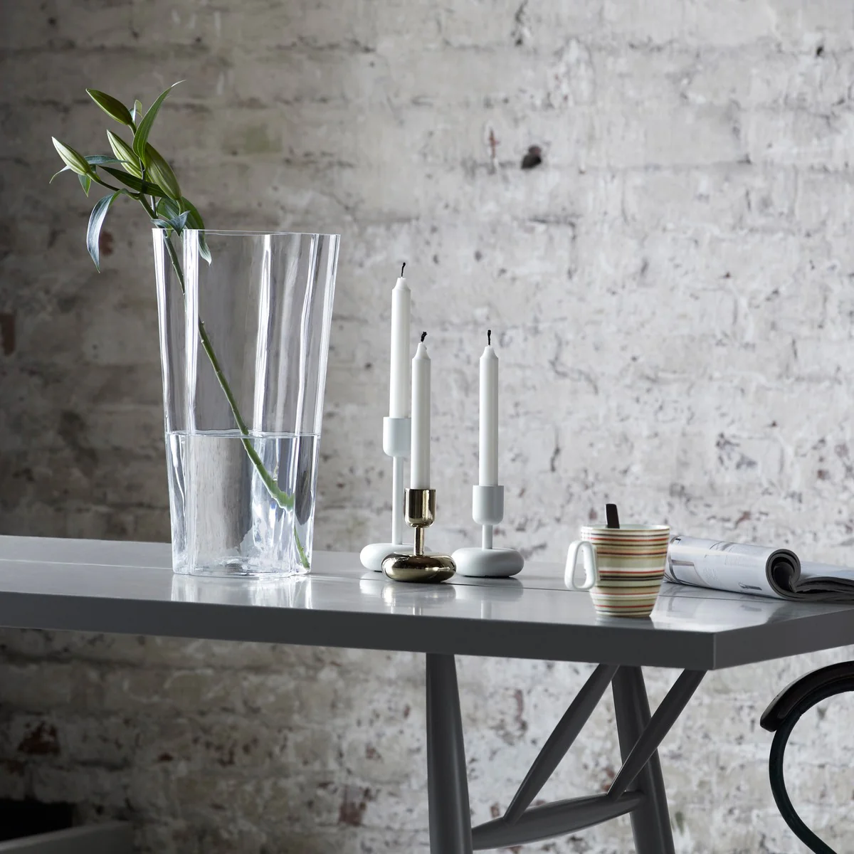iittala Nappula White Tall Candle Holder - Image 6
