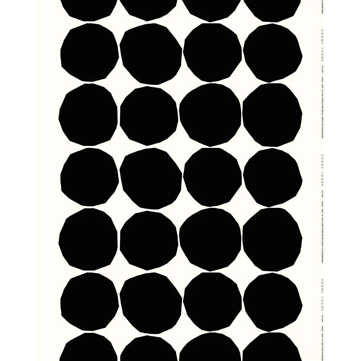 Marimekko Kivet Black / White Cotton Fabric Repeat