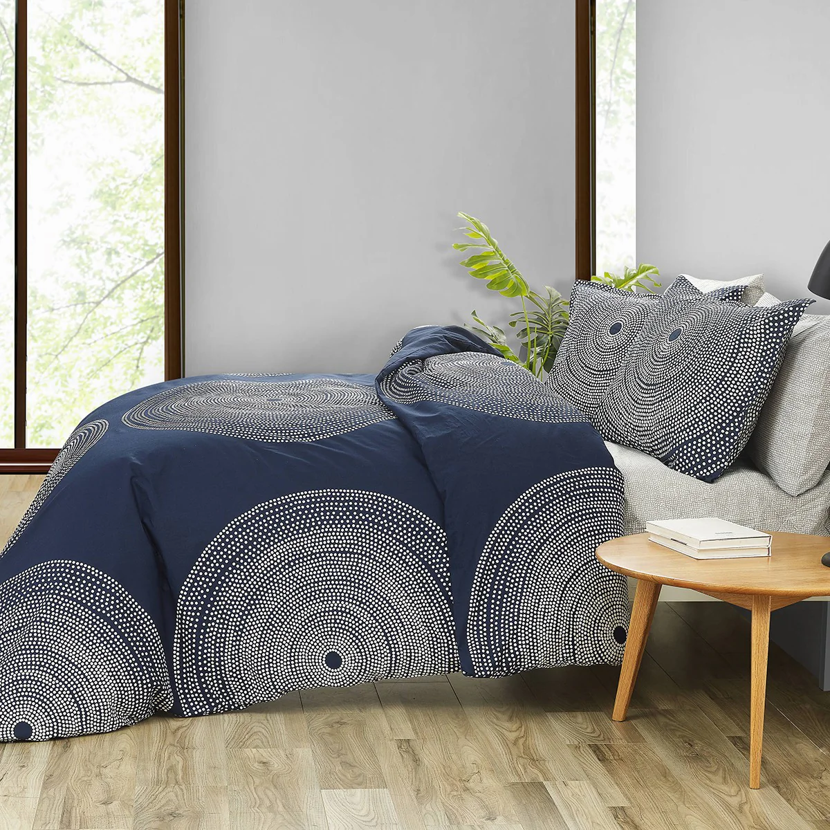 Marimekko Fokus Blue Full / Queen Duvet Cover Set - Image 4