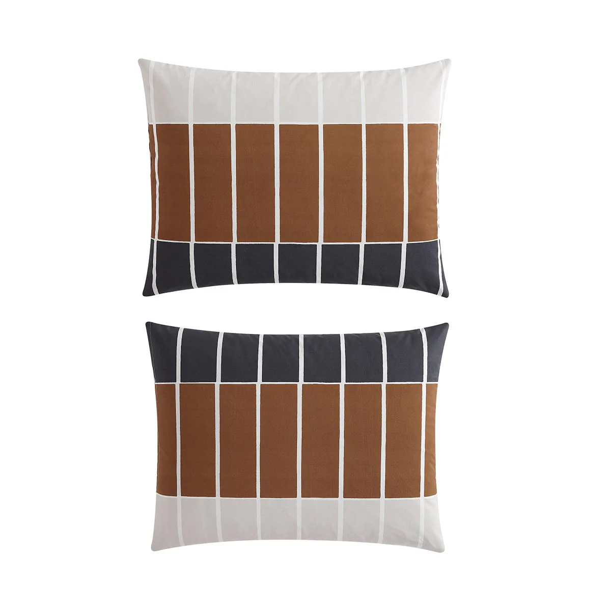 Marimekko Tiiliskivi Brown / Charcoal / Beige Full / Queen Duvet Cover Set - Image 4