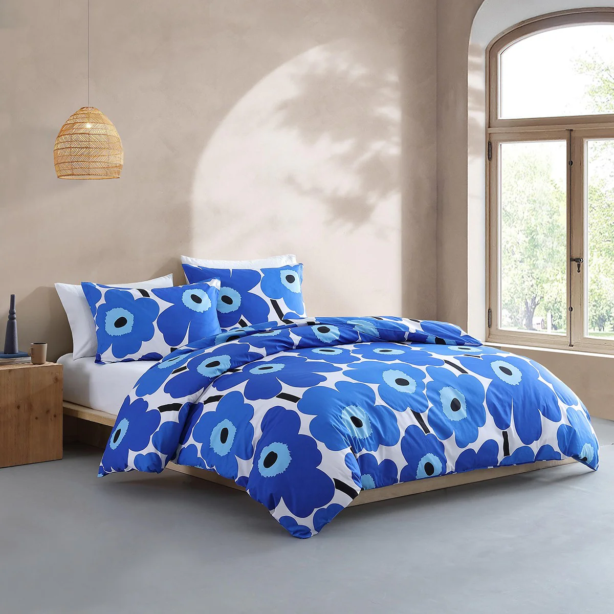Marimekko Unikko Blue Full / Queen Duvet Cover Set - Image 4
