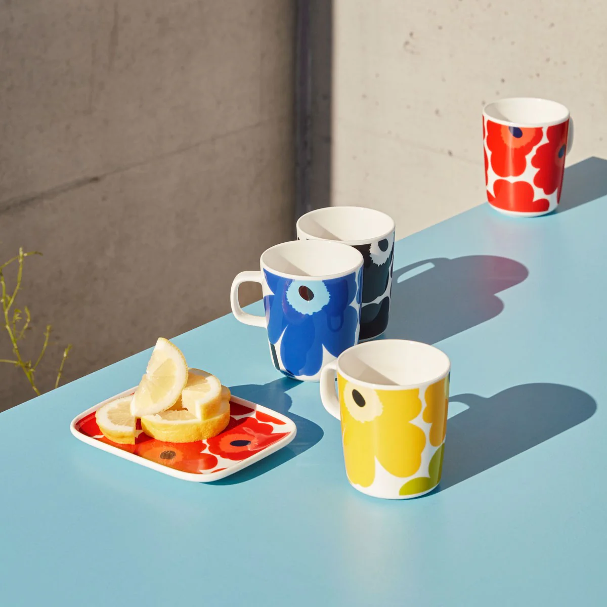 Marimekko Unikko Red Mugs - Set of 4 - Image 3
